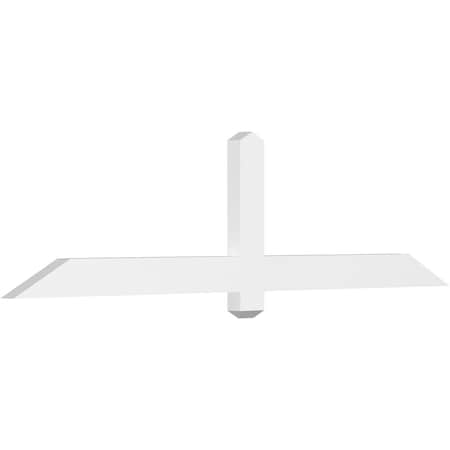 Ekena Millwork Eugene Architectural Grade PVC Gable Bracket, 72"W x 18"H x 2"D x 4"F, 6/12 Pitch GBP072X18X0204EUG00